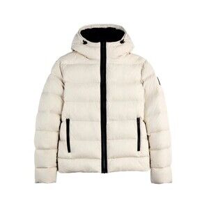 Fay Quilted Hooded Puffer Jacket In Snow White - NWT